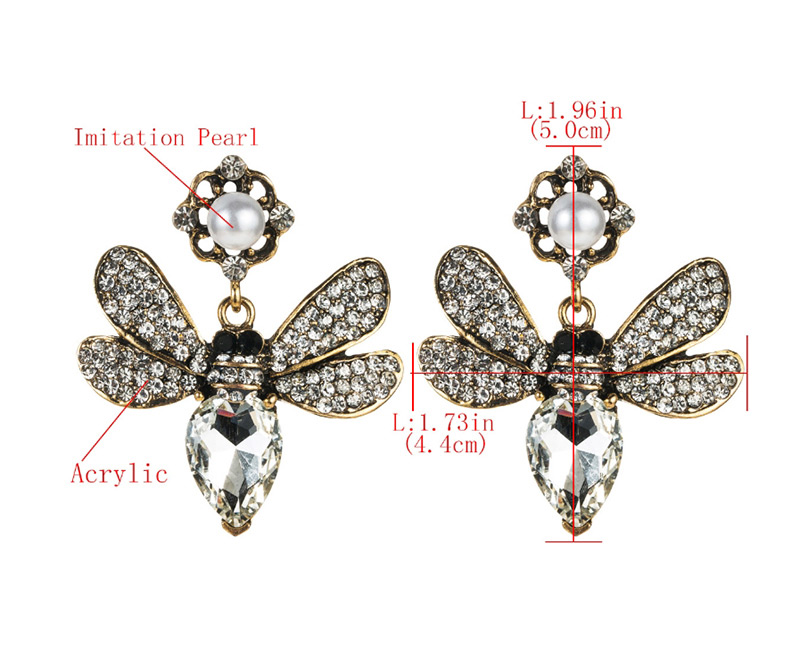 Fashion Rose Red Butterfly Inlaid Colored Diamond Multi-layer Earrings,Drop Earrings