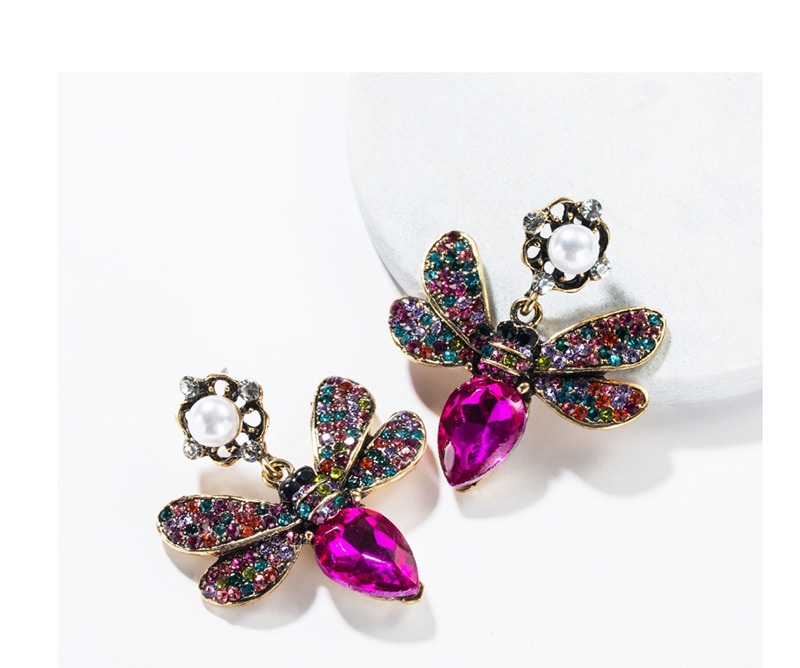 Fashion White Butterfly Inlaid Colored Diamond Multi-layer Earrings,Drop Earrings