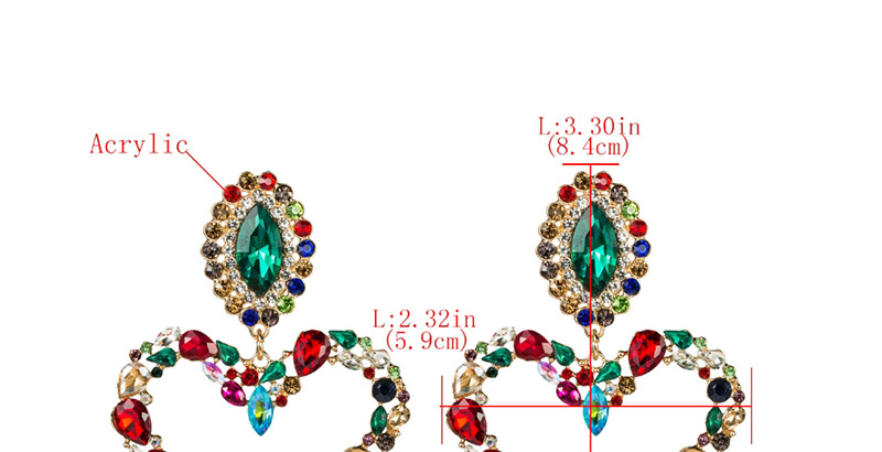 Fashion Color Love-shaped Acrylic Diamond Earrings,Drop Earrings
