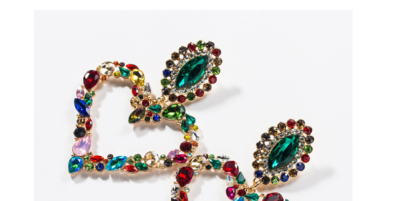 Fashion Color Love-shaped Acrylic Diamond Earrings,Drop Earrings