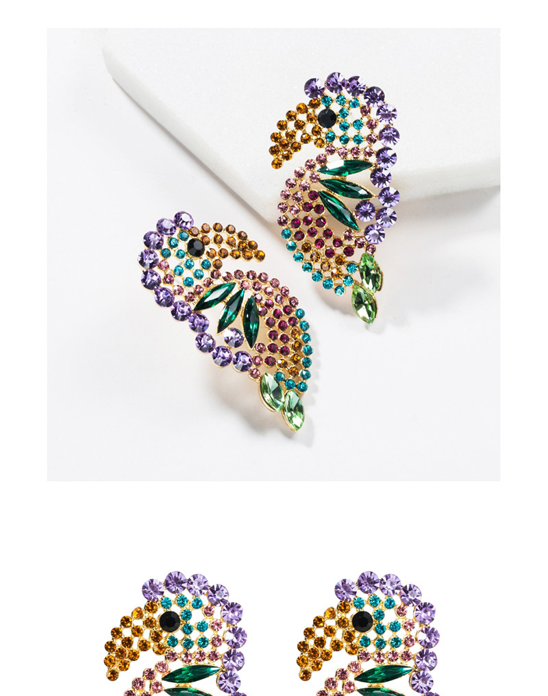 Fashion Purple Acrylic Diamond Stud Earrings,Stud Earrings