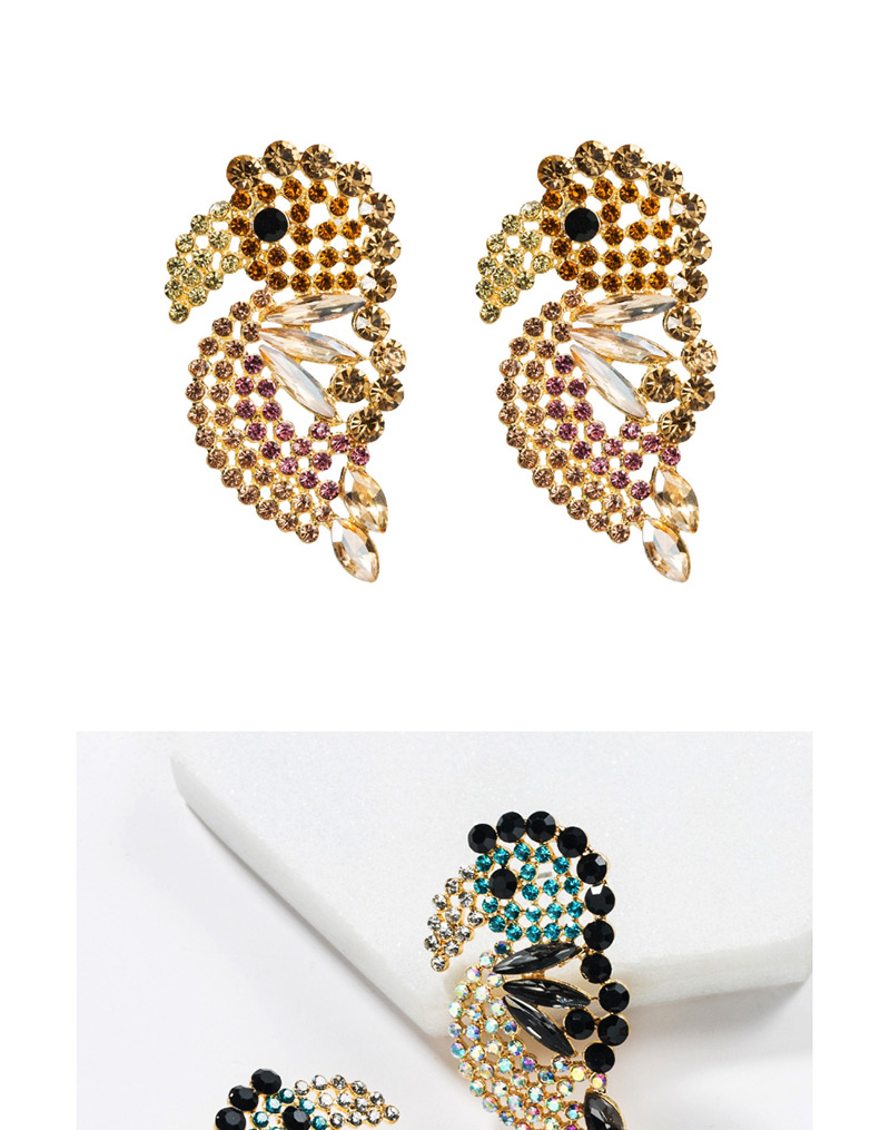 Fashion Black Acrylic Diamond Stud Earrings,Stud Earrings