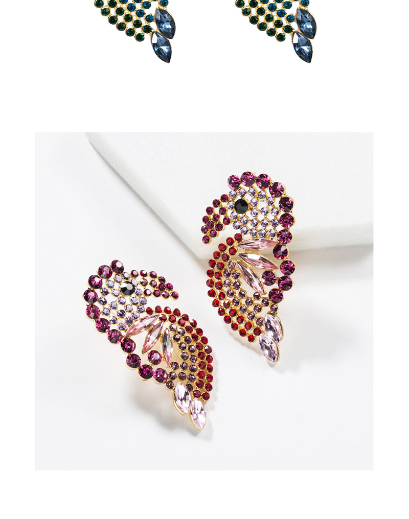 Fashion Purple Acrylic Diamond Stud Earrings,Stud Earrings