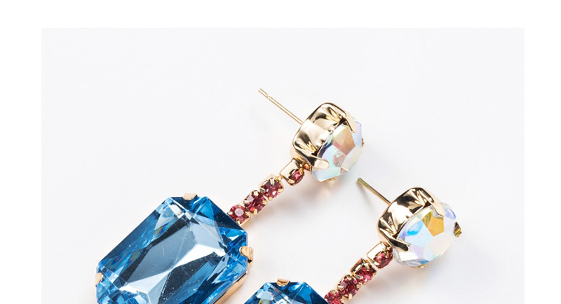 Fashion Blue Acrylic Diamond Sapphire Earrings,Drop Earrings