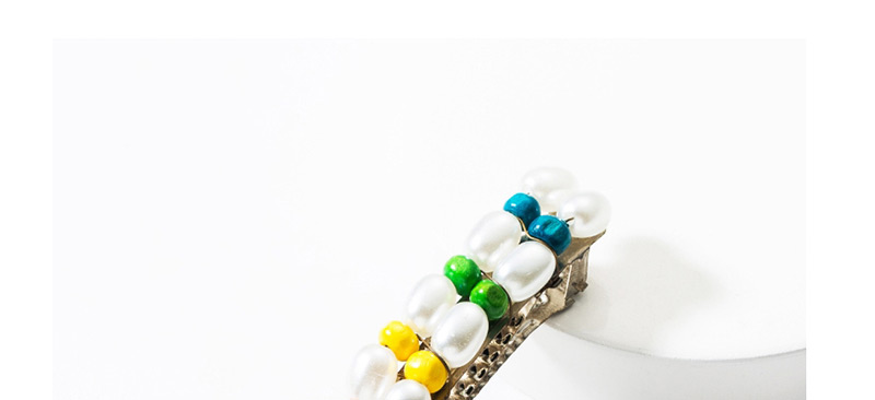 Fashion Color Imitation Pearl Wood Beaded Hair Clip Top,Hairpins