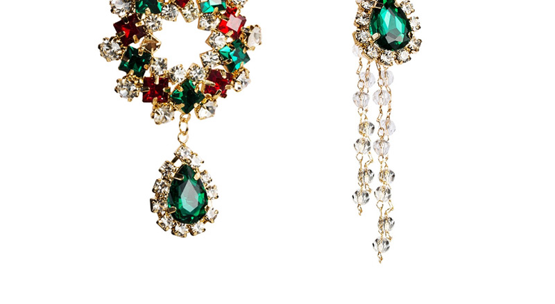 Fashion Color Acrylic Diamond Asymmetric  Silver Stud Earrings,Drop Earrings
