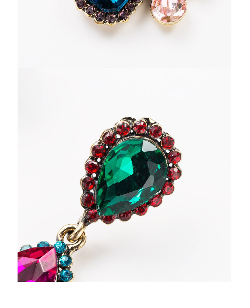 Fashion Color Multi-layer Drop-shaped Acrylic Diamond Earrings,Drop Earrings