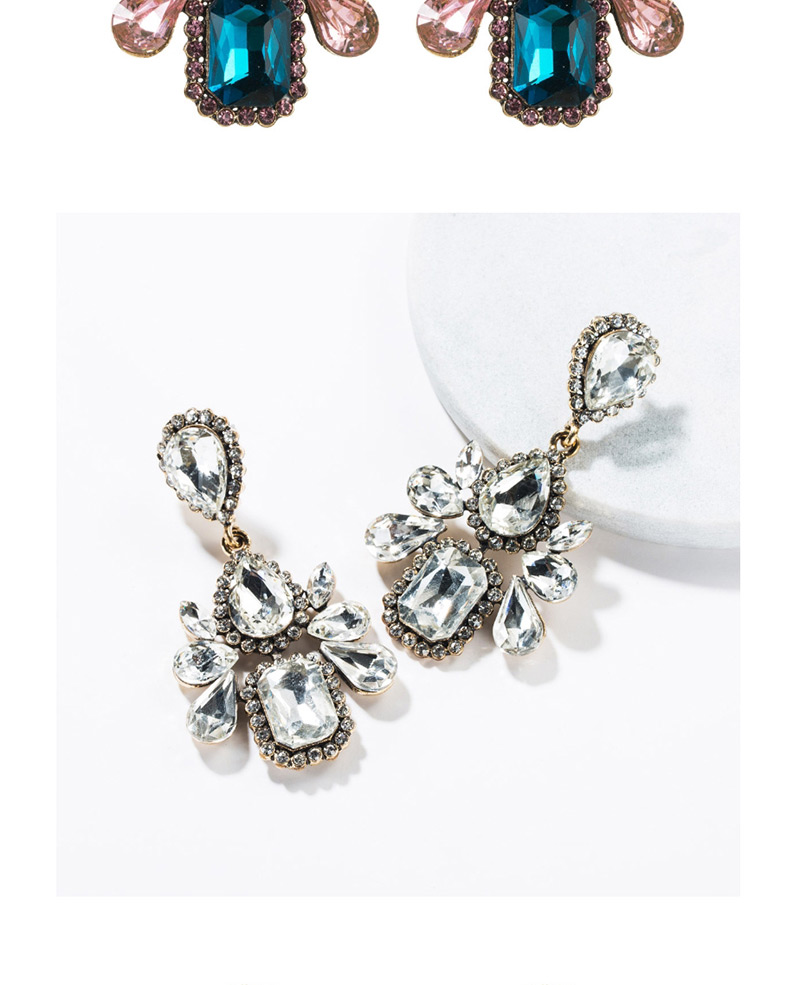 Fashion White Multi-layer Drop-shaped Acrylic Diamond Earrings,Drop Earrings