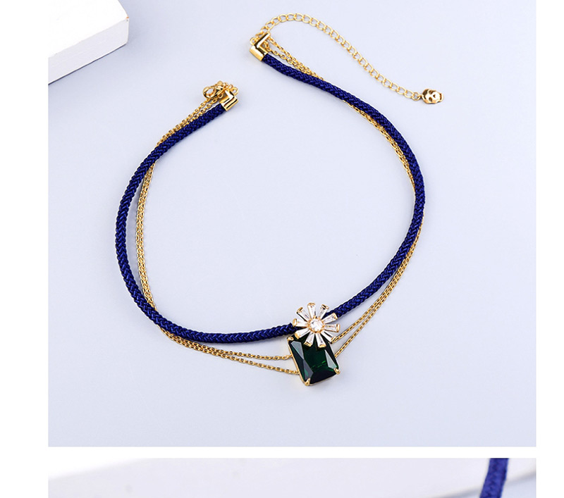 Fashion Multi-layer Necklace Gemstone Multi-layer Leather Rope Necklace,Necklaces