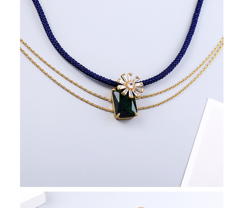 Fashion Multi-layer Necklace Gemstone Multi-layer Leather Rope Necklace,Necklaces