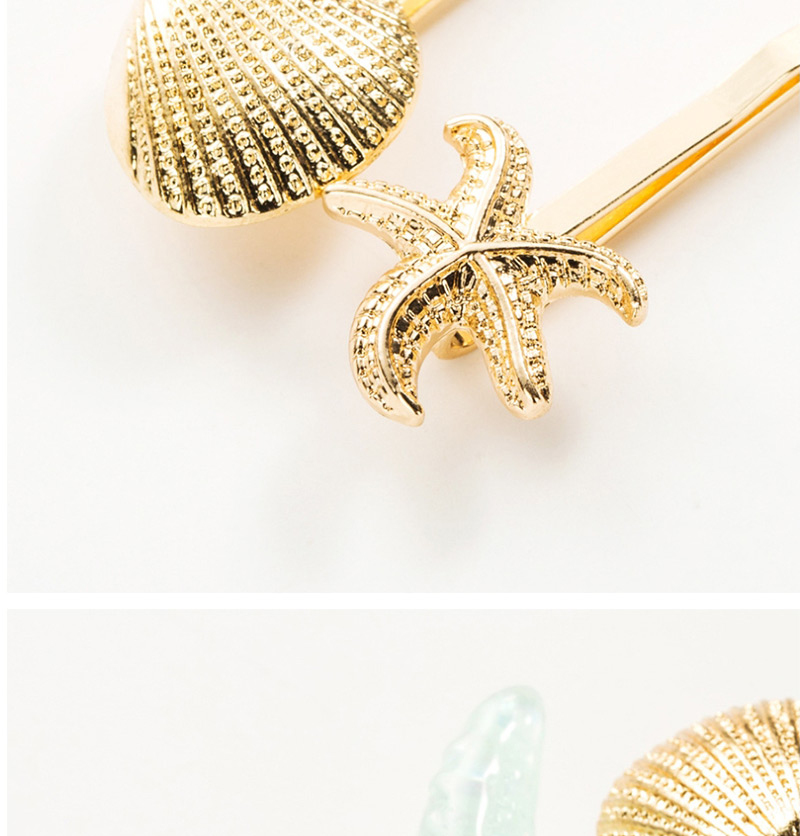 Fashion Light Yellow Starfish Hairpin Three-piece,Hairpins