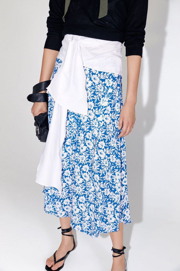 Fashion Blue Flower Dress,Skirts