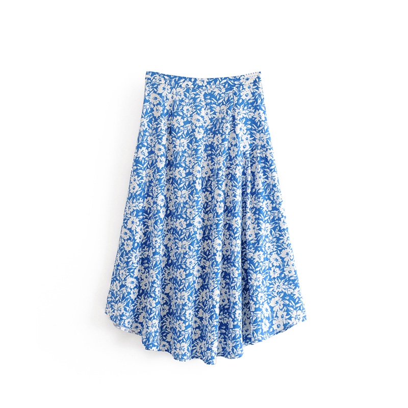 Fashion Blue Flower Dress,Skirts