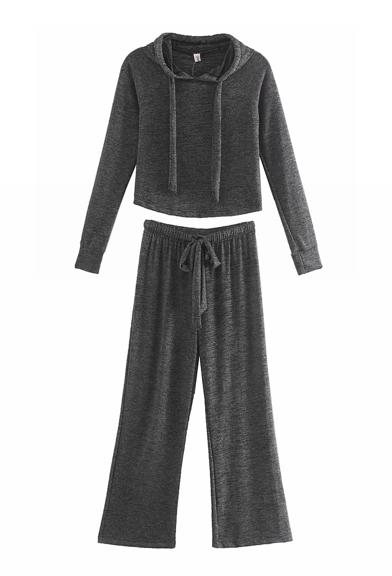 Fashion Black Colorful Cotton Knit Hooded Suit,Tank Tops & Camis