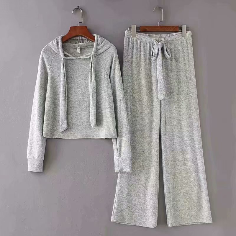 Fashion Gray Colorful Cotton Knit Hooded Suit,Tank Tops & Camis