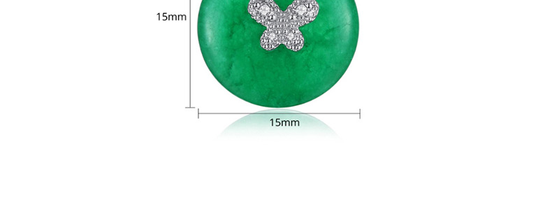 Fashion Platinum Green Chalcedony Copper Inlay Zircon Earrings,Earrings