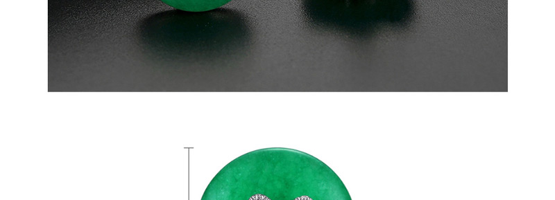 Fashion Platinum Green Chalcedony Copper Inlay Zircon Earrings,Earrings