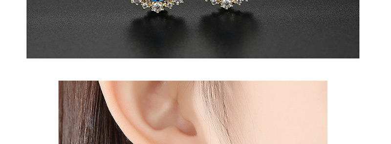 Fashion Blue Copper Inlay Zircon Earrings,Earrings