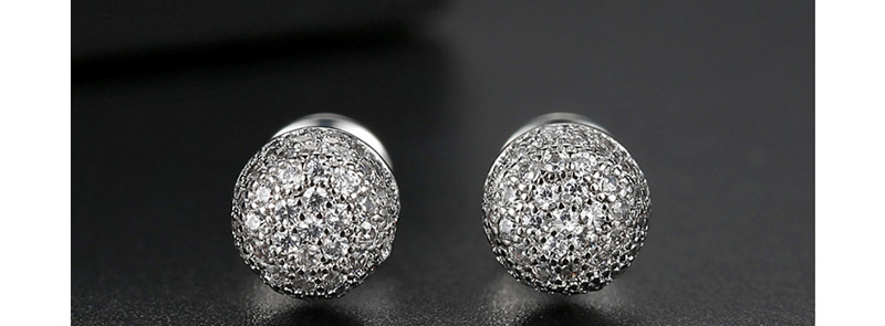 Fashion Black Zirconium Rose Gold Pavé Copper Inlaid Zirconium Stud Earrings,Earrings
