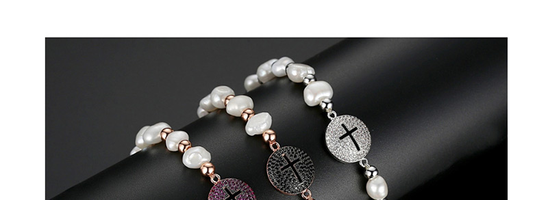 Fashion White Beads Round Cross Pearl Adjustable Bracelet,Bracelets