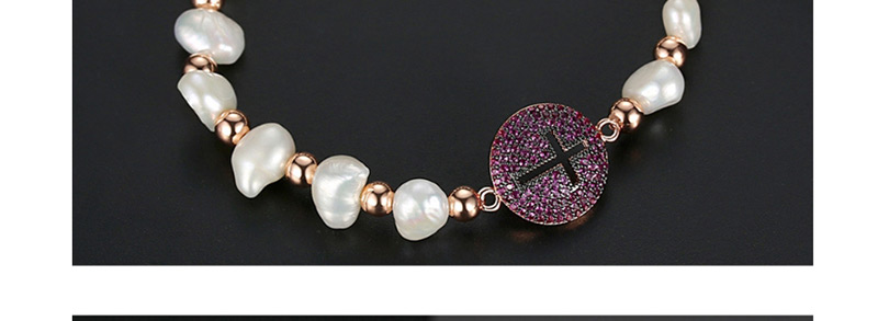 Fashion White Beads Round Cross Pearl Adjustable Bracelet,Bracelets