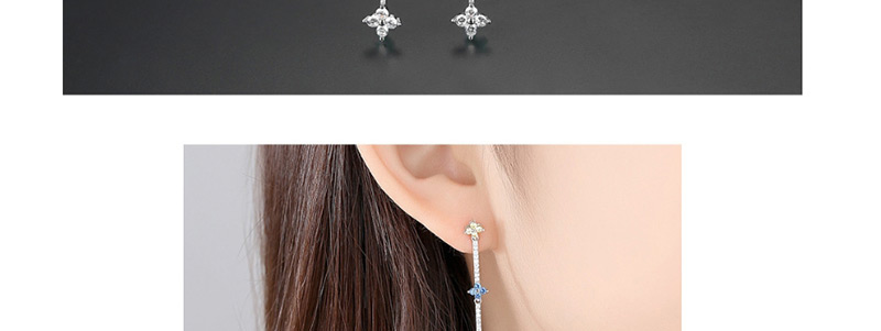 Fashion White Copper Inlay Zircon Earrings,Earrings