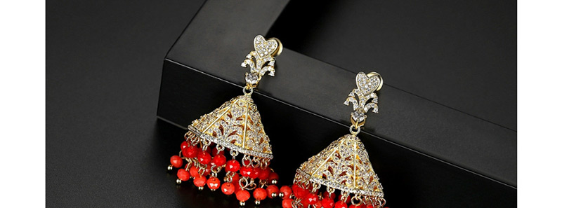 Fashion Red Tassel Bell Earrings,Earrings