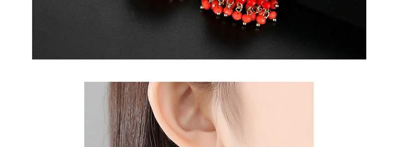 Fashion Red Tassel Bell Earrings,Earrings