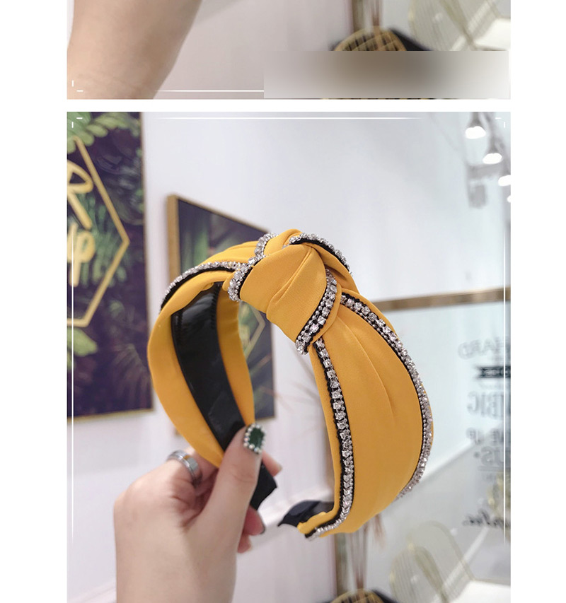 Fashion Yellow Cloth-studded Knotted Wide-brimmed Headband,Head Band
