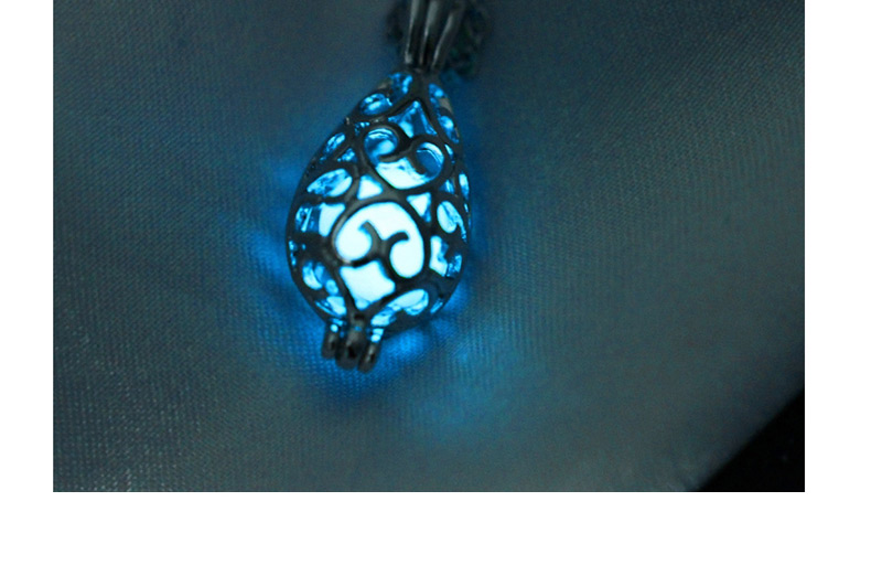 Fashion Blue Luminous Starry Night Pearl Fat Drops Open Openwork Necklace,Pendants