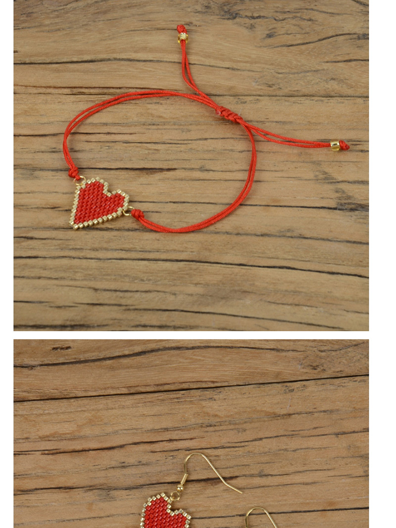 Fashion Red Stainless Steel Love Heart Bracelet Necklace Set,Jewelry Sets