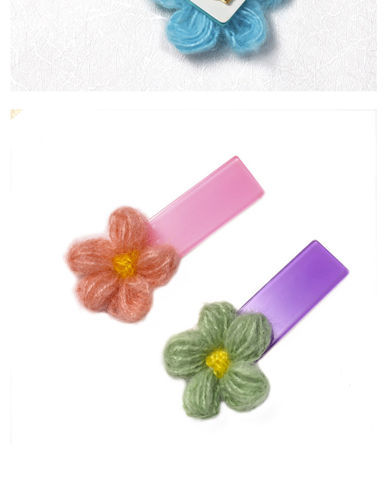 Fashion Blue Flower 7cm Duckbill Clip Acetate Plate Small Flower Duckbill Clip,Hairpins