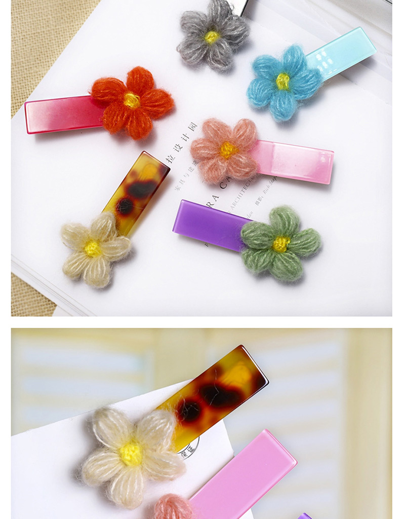 Fashion Pink Flower 7cm Duckbill Clip Acetate Plate Small Flower Duckbill Clip,Hairpins