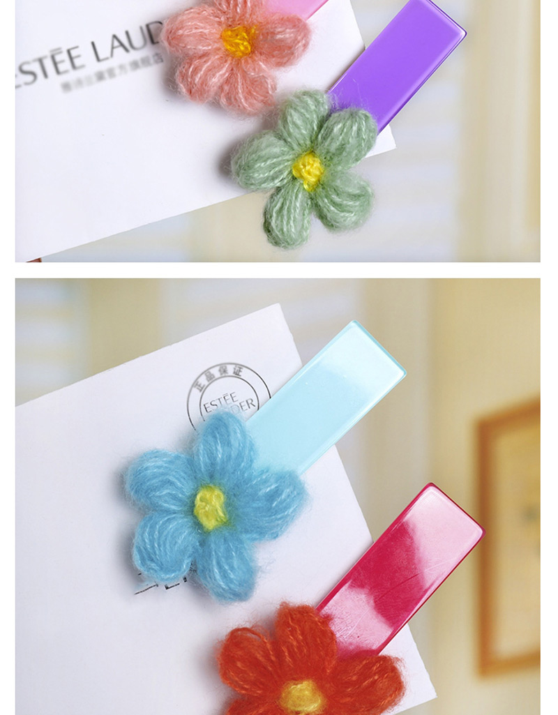 Fashion Blue Flower 7cm Duckbill Clip Acetate Plate Small Flower Duckbill Clip,Hairpins