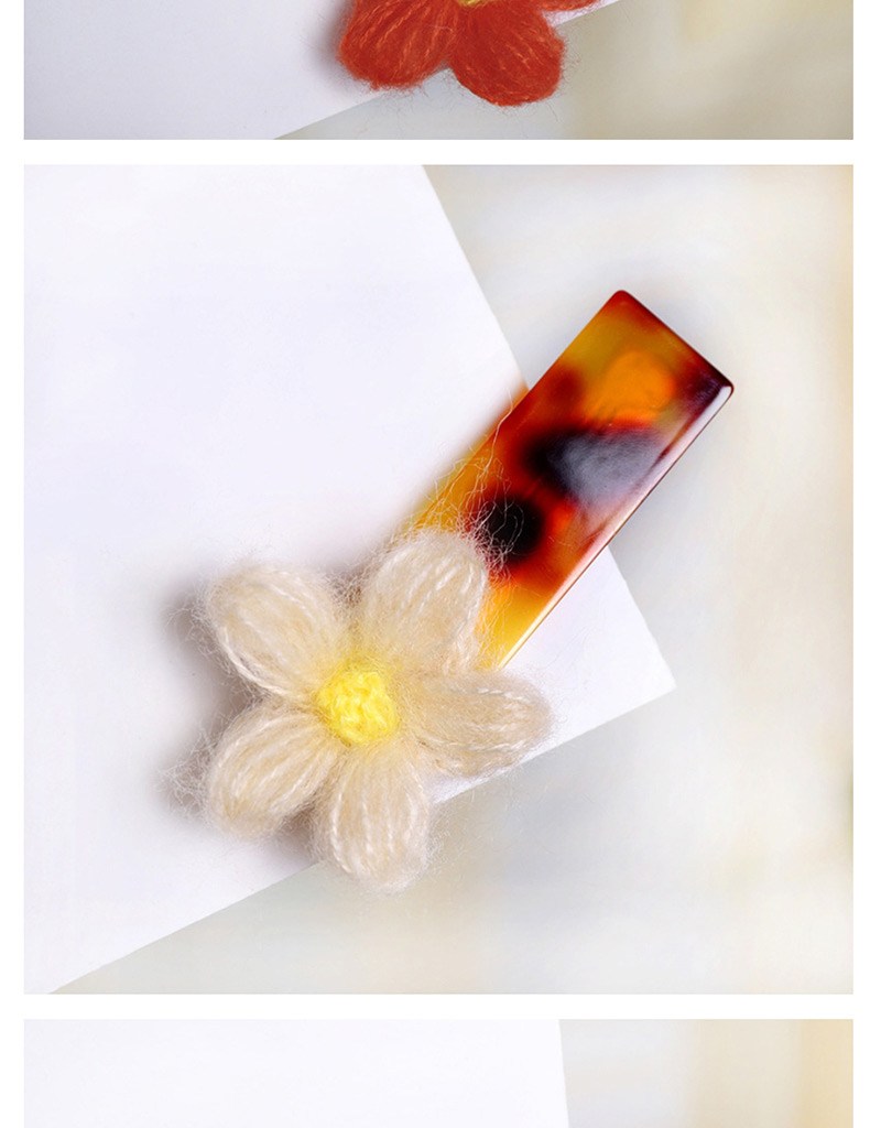 Fashion Orange Red Flower 7cm Duckbill Clip Acetate Plate Small Flower Duckbill Clip,Hairpins