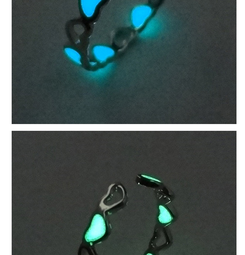 Fashion White K+ Blue And Green Luminous Hollow Love Light Adjustable Ring,Fashion Rings