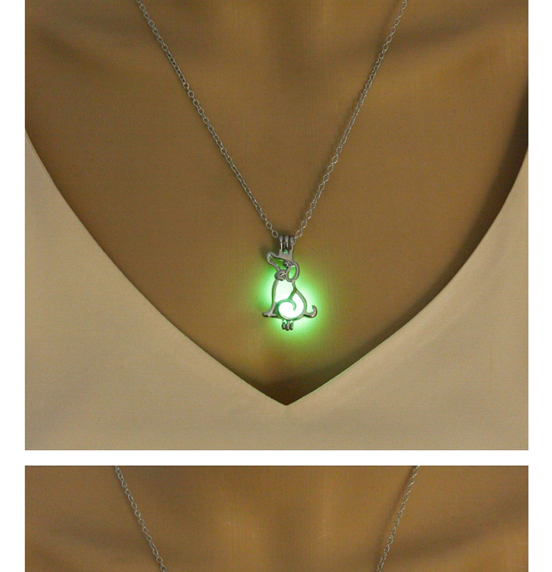 Fashion Blue Green Hollow Luminous Necklace,Pendants
