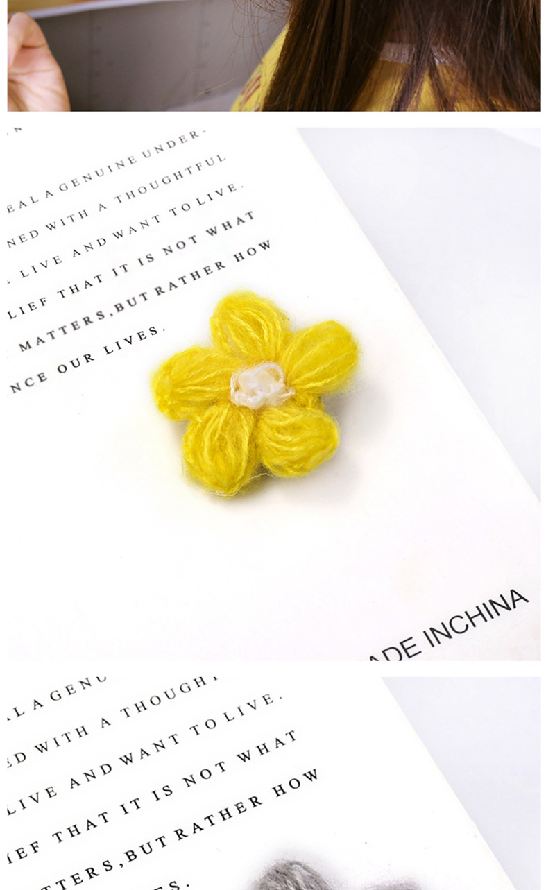 Fashion Gray Wool Flower Hair Clip Wool Flower Hairpin Candy Color Duckbill Clip,Hairpins