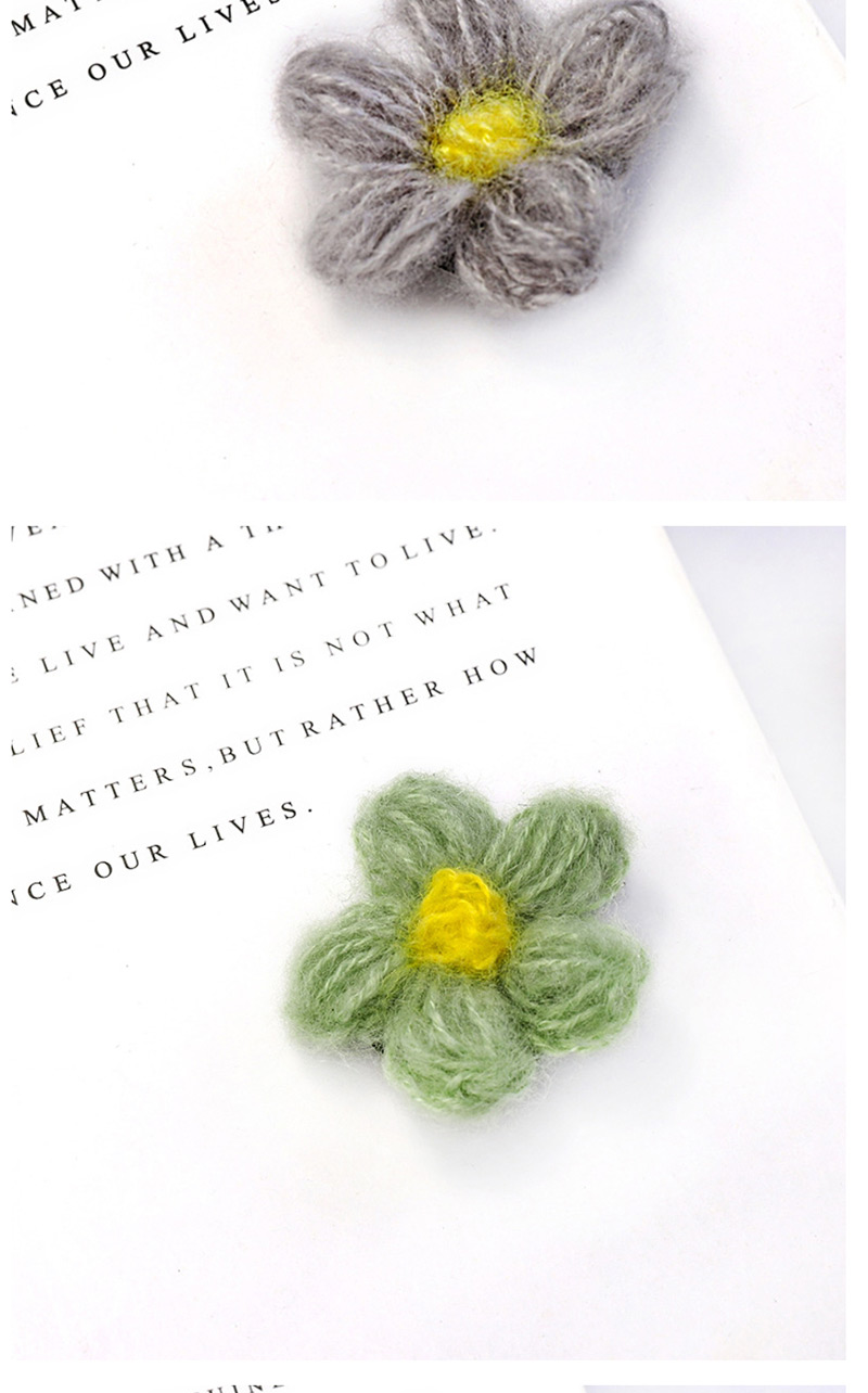Fashion White Wool Flower Hair Clip Wool Flower Hairpin Candy Color Duckbill Clip,Hairpins