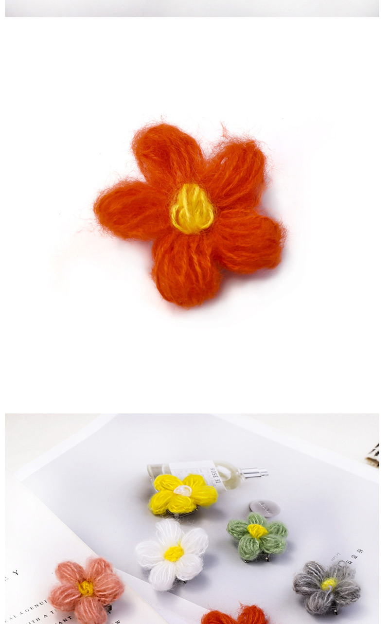 Fashion White Wool Flower Hair Clip Wool Flower Hairpin Candy Color Duckbill Clip,Hairpins