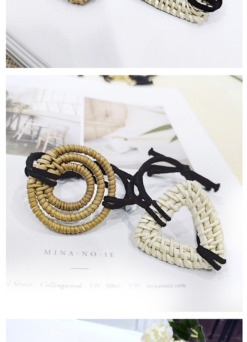 Fashion Brown Simple Triangle Hand-woven Hair Ring Braided Retro Geometric Pole Ponytail Bandage,Hair Ring