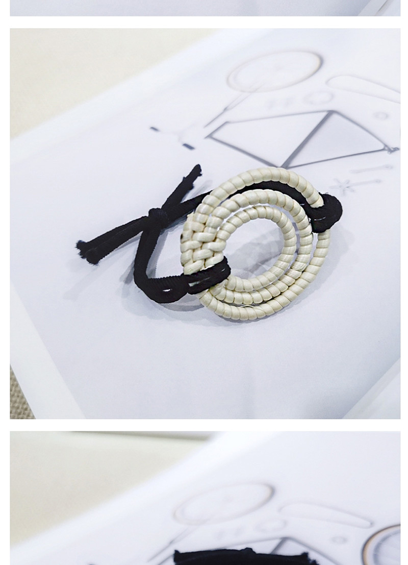 Fashion Brown Round Hand-woven Hair Ring Braided Retro Geometric Pole Ponytail Bandage,Hair Ring