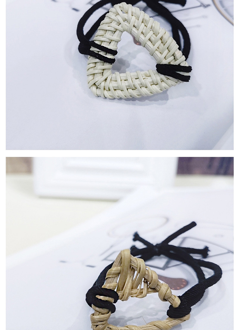 Fashion White Triangle Hand-woven Hair Ring Braided Retro Geometric Pole Ponytail Bandage,Hair Ring