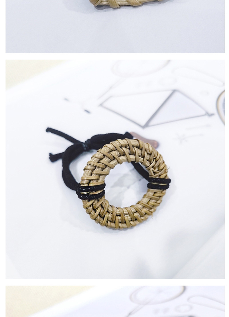 Fashion Brown Simple Triangle Hand-woven Hair Ring Braided Retro Geometric Pole Ponytail Bandage,Hair Ring