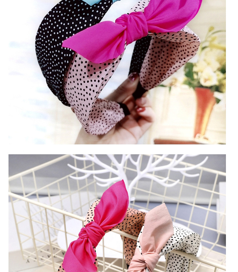 Fashion Pink Little Bow Headband Chiffon Dot Knotted Bow Headband,Head Band