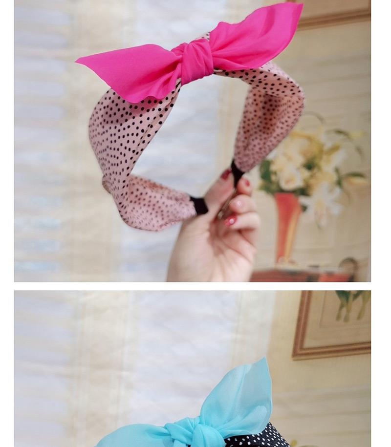 Fashion Pink Little Bow Headband Chiffon Dot Knotted Bow Headband,Head Band