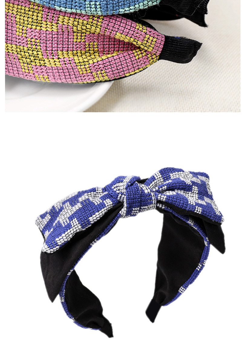 Fashion Pink Double-layer Bow Headband Fabric Color Double-layer Large Bow Wide-brimmed Headband,Head Band