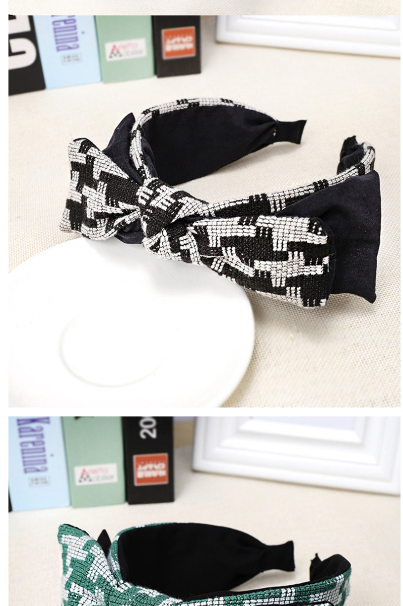 Fashion Black Double-layer Bow Headband Fabric Color Double-layer Large Bow Wide-brimmed Headband,Head Band