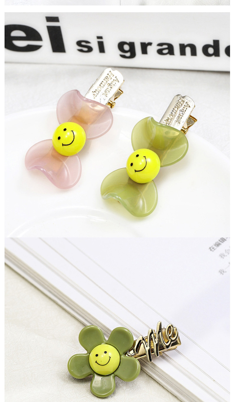 Fashion Ginger Bow Tie Smiley Duckbill Clip Acrylic Hairpin,Hairpins