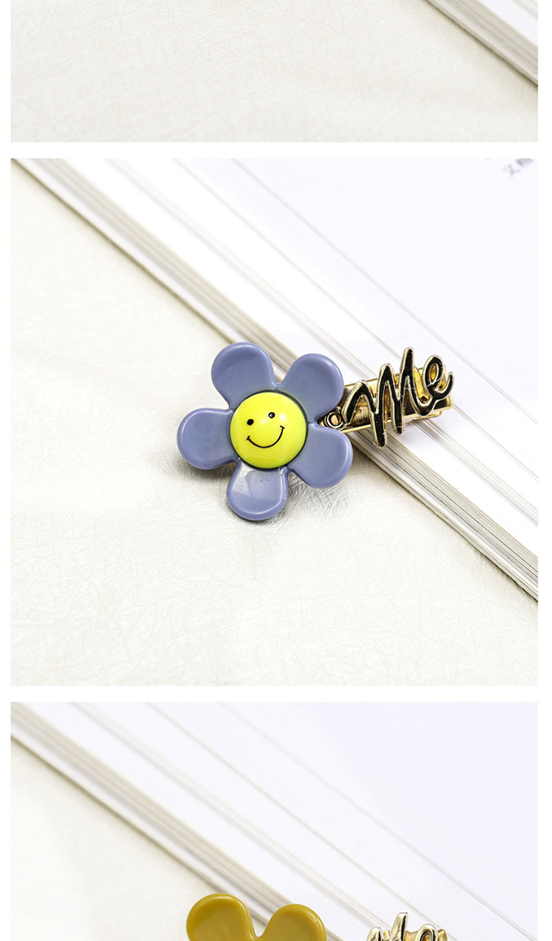 Fashion Blue Sun Flower Duckbill Clip Acrylic Hairpin,Hairpins